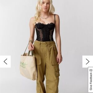 Black Lace Bustier Top